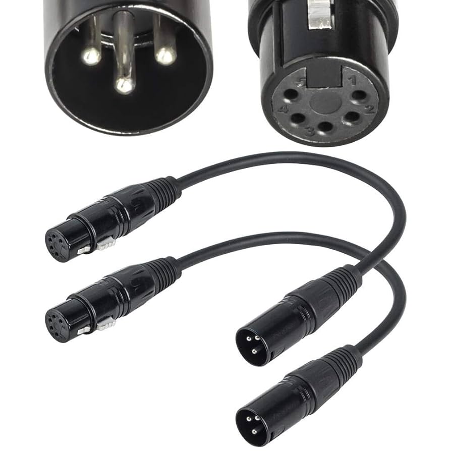 Amazon | SiYear XLRオス 3ピン→XLRメス 5ピン DMX 512 ターン